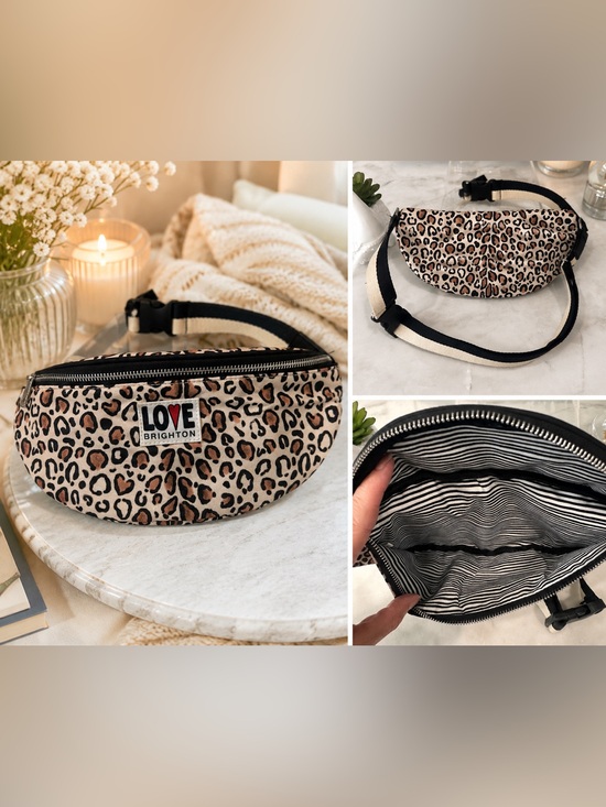 Brighton Handbags - LOVE Brighton Leopard Print Belt Bag - Neutral Leopard